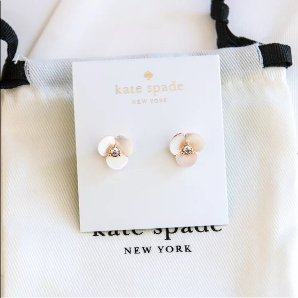 Kate Spade Pansy Reversible Pearl Flower Earring - Picture 4 of 6